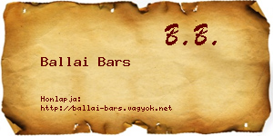 Ballai Bars névjegykártya